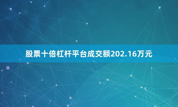 股票十倍杠杆平台成交额202.16万元